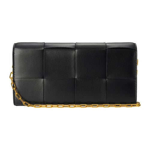 Bottega Veneta Long Wallet Leather Chain Nero — view 2