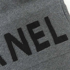 Chanel Shawl Aaa623 Gray Black 2025 Cruises Cashmere Logo Simple — view 5