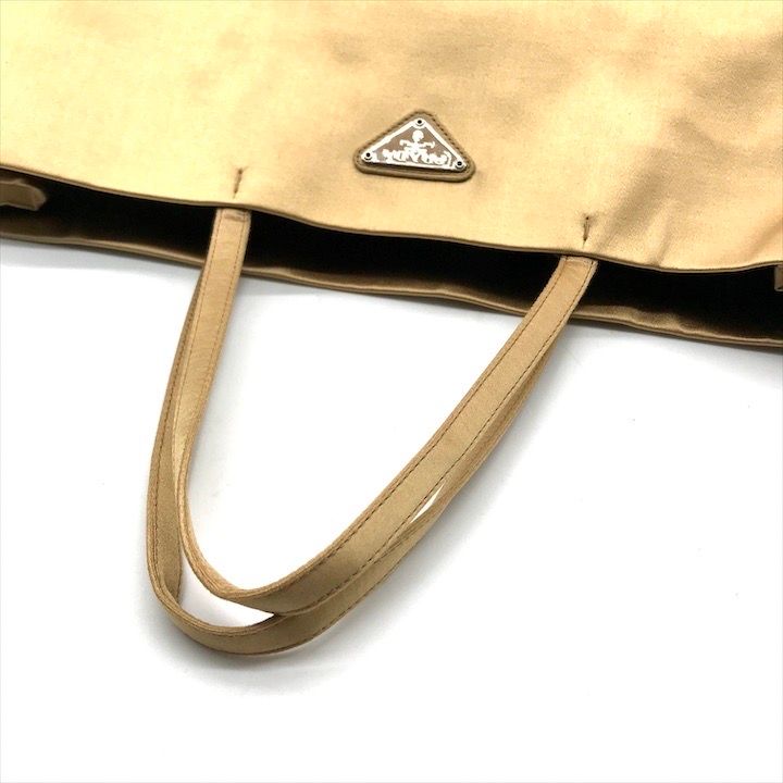 Prada Silk Satin Tote Beige — view 6