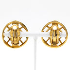Chanel Logo Vintage Gold Plated 16.4 g Earrings — view 4