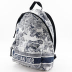 Christian Dior Small Backpack Toile de Jouy M6108 Sntj Nylon Black White — view 2