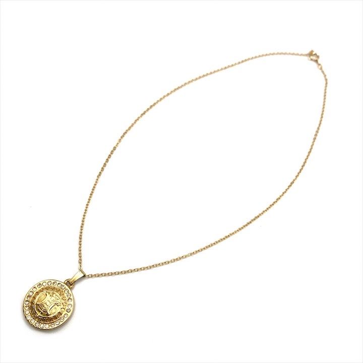 Celine Vintage Triomphe Stone Necklace Gold — view 2