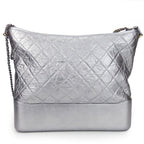 Chanel Shoulder Bag Gabrielle Chain Large Hobo Leather Silver Metallic — view 3