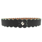 Fendi Flower Motif Leather Black 75 Belt 0753 — view 4