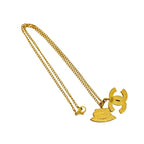Chanel Coco Mark Hat Motif Rhinestone Necklace Pendant 02A — view 5