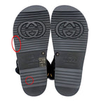 Gucci Sandals Crystal Belt Black Size 36 GG Logo Mesh — view 9