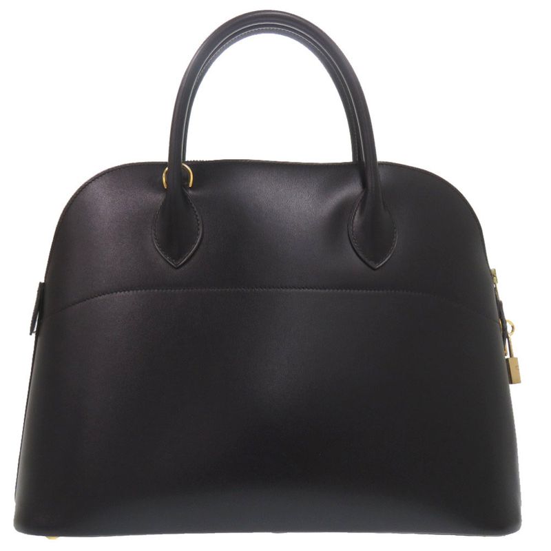 Hermes Bolide 35 Box Calf Black Gold Hardware Handbag 1657 — view 2