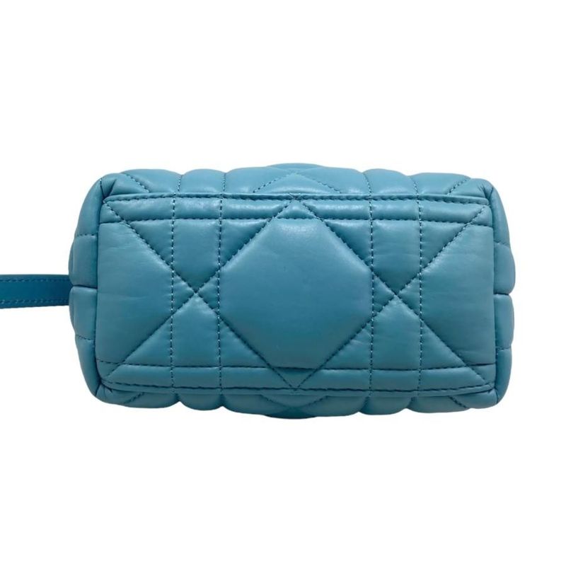 Christian Dior Handbag Nomad Pouch Small S5553 Omig Blue Gold Hardware — view 5