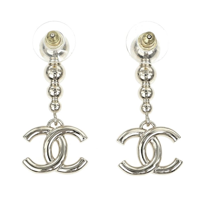 Chanel Earrings Coco Mark CC Abe124 B24 B Silver Accessorie — view 3