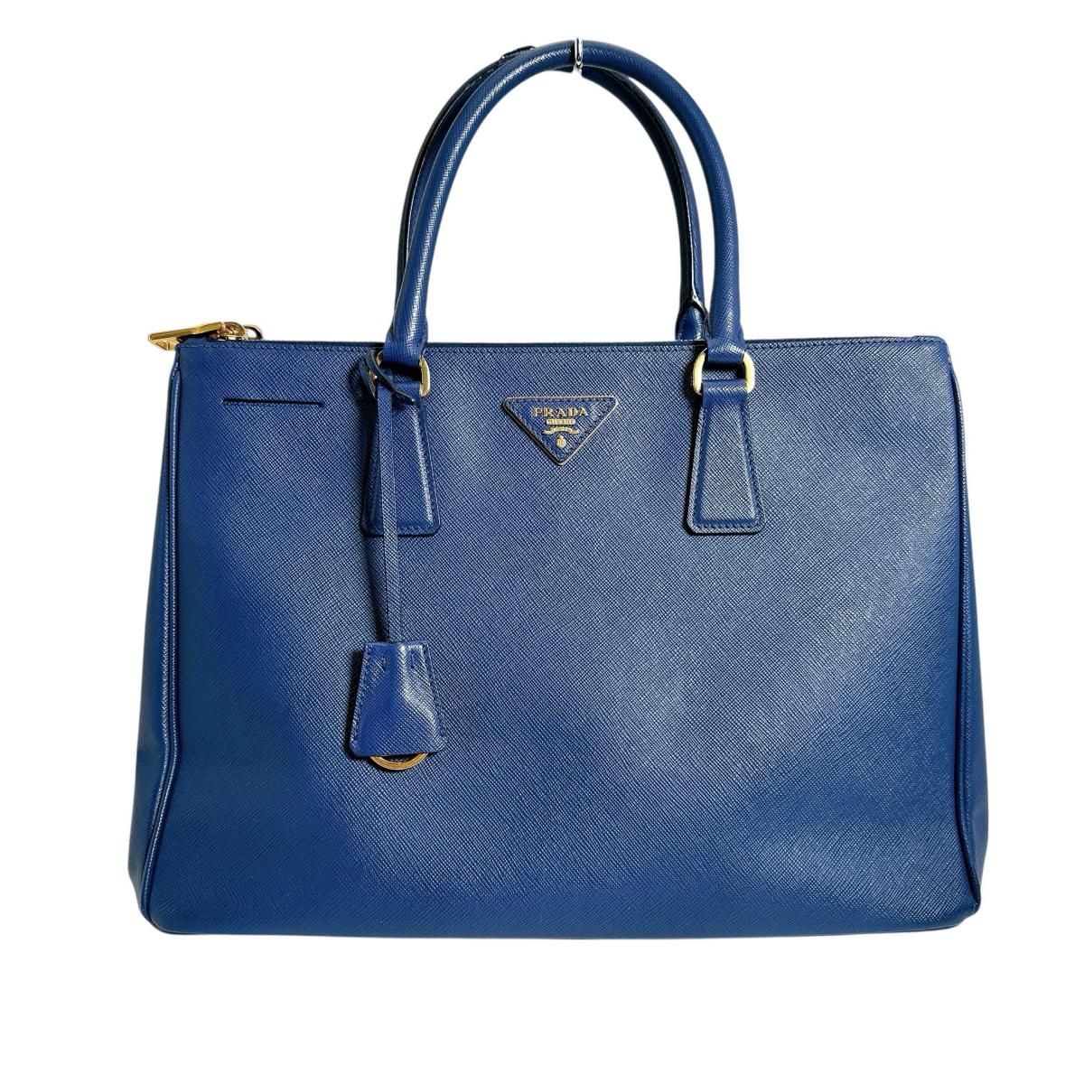 Prada 1 Ba786 Saffiano Shoulder Bag Galleria Handbag Blue — view 2