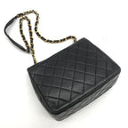 Chanel Quilted Big CC Logo Chain Shoulder Bag Black — view 2