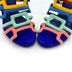 Hermes Sandals Navy Multicolor — view 9