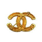 Chanel CC Logo Lava Gold Plated Brooch — view 2