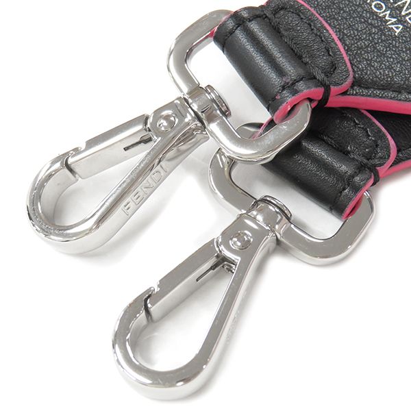 Fendi Shoulder Strap FF Logo Leather Black Multicolor Silver Hardware Sequins — view 5