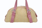 Dior Galliano Era Limited Edition Mini Boston Bag Embroidery Bijou Beige Straw — view 3
