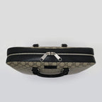 Gucci GG Supreme 2way Briefcase Bag Beige Black Leather — view 8