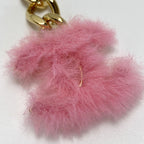 Chanel B24 C Coco Mark Pink Fur Key Holder Charm — view 5