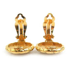 Chanel CC Gold Plated Vintage Earrings Coco Mark Logo Round Clip On — view 5