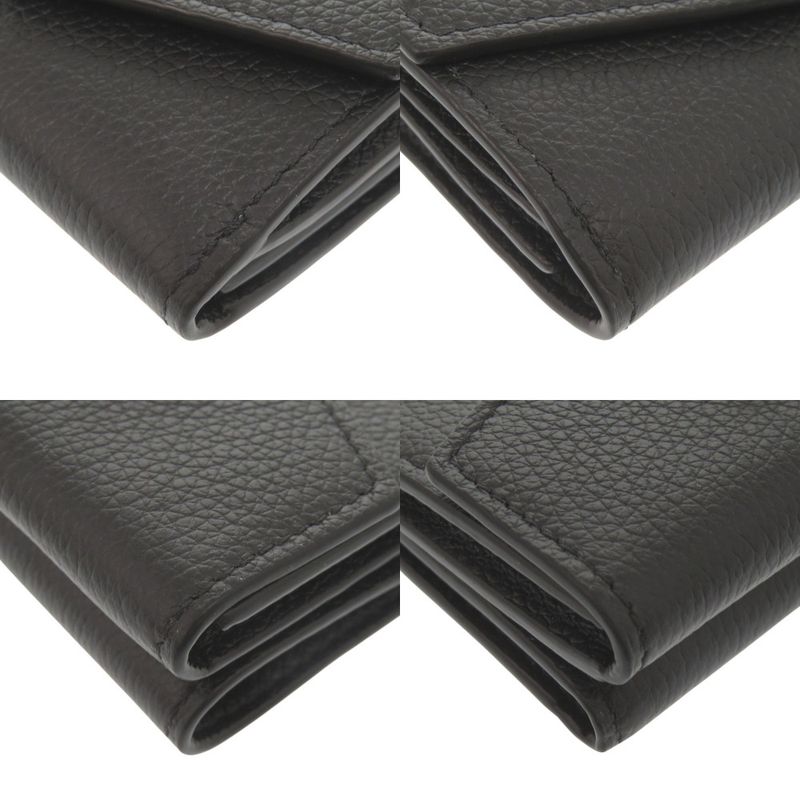 Louis Vuitton Portefeuille Lock Mini Calf Leather Noir Black Trifold — view 3