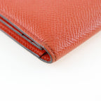 Hermes Bearn Souffle Vaux Epson Orange T Long Wallet — view 4