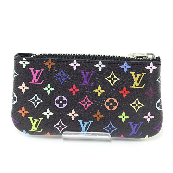 Louis Vuitton TM Card Key Case Pochette Cles Monogram Multicolor Black — view 2