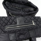 Chanel Hand Tote Bag Coco Cocoon Medium MM Nylon Calf Black Bordeaux — view 8