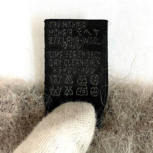 Loewe Scarf Gray Mohair Wool Leather — view 7