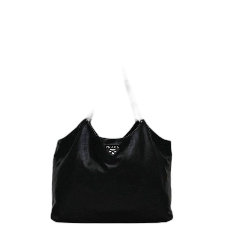 Prada Chain Tote Black Nero Leather