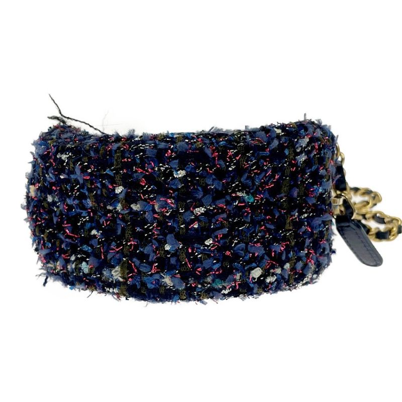 Chanel Tweed Round Chain Shoulder Bag Multicolor — view 6