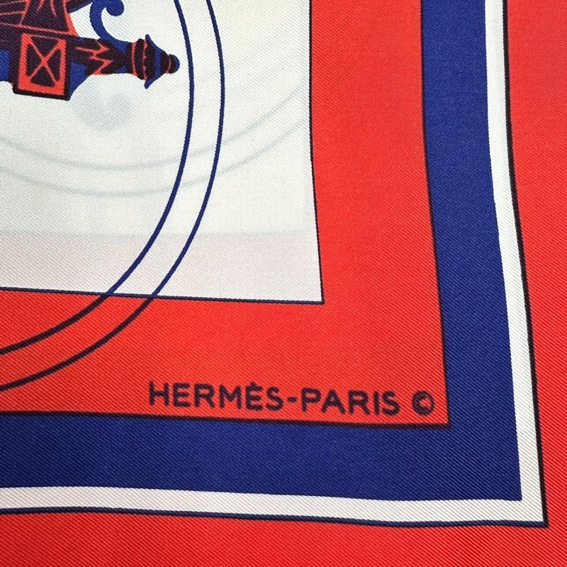 Hermes Scarf Carre 90 Exlibris Red — view 5