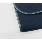 Chanel CC Logo Minimato Cotton Jersey Push Lock Chain Shoulder Bag Navy — view 5