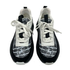 Hermes Glam Sneakers Shoes Leather Suede Black White Bandana Pattern — view 2