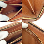 Louis Vuitton Monogram Porte Monnaie Zip Long Wallet Brown — view 9