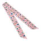 Hermes Scarf Twill Horsewear Couvertures Et Tenues de Jour Silk Rose Blue Veil — view 3