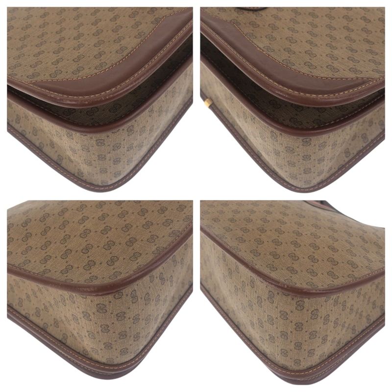 Gucci Vintage Sherry Line Brown Gold Hardware Leather 001 103 0551 — view 3