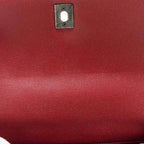 Chanel Quilted Coco Handle 2-Way Handbag Caviar Leather Red With Silver Hardware — view 9