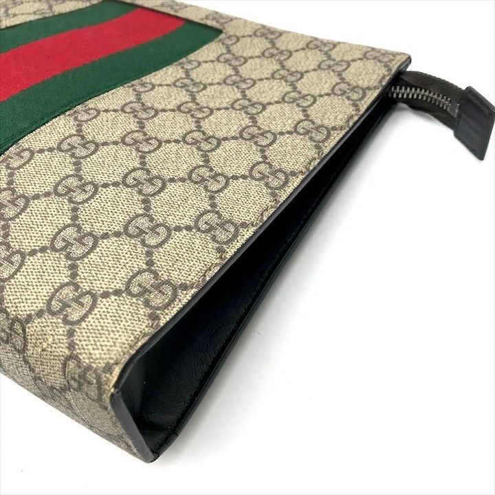 Gucci Sherry Line GG Supreme Canvas Clutch Second Beige — view 4