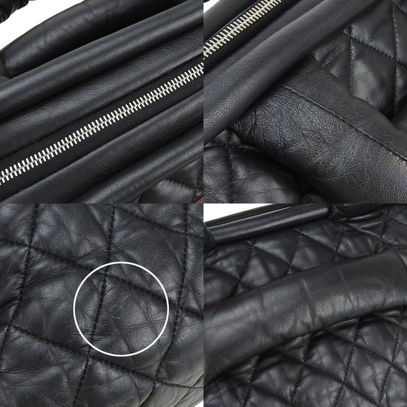Chanel Tote Bag Boston Coco Cocoon 13 th Black Bordeaux Leather Quilted Usual — view 7