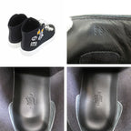 Hermes Iriko High Cut Sneakers Description 38 Black White Cotton — view 8