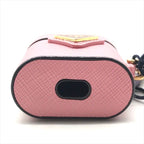Prada Air Pods Case Triangle Logo Saffiano Leather Strap Pink Shoulder Bag — view 4