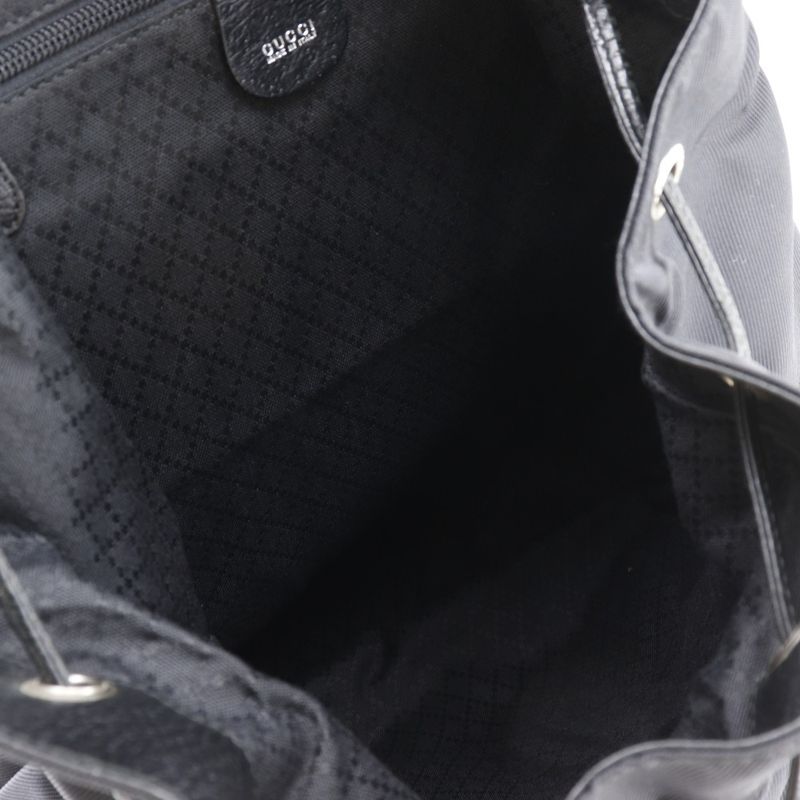 Gucci 019.2058.0173.5 Nylon Canvas And Leather Black Backpack Daypack — view 7