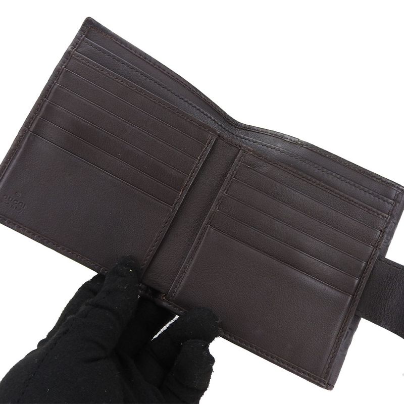 Gucci Bifold Wallet Guccissima Cima Leather Brown Gold Hardware Heart — view 3