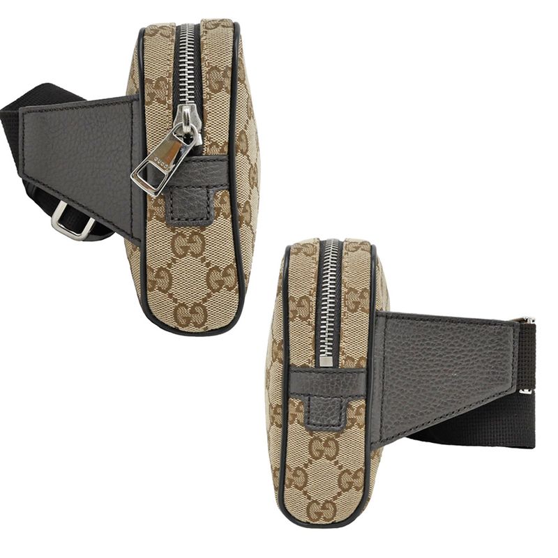 Gucci Waist Bag Body Beige Brown Silver Hardware GG Canvas — view 4