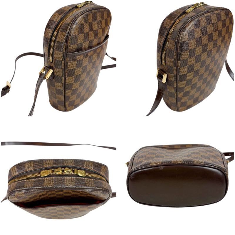 Louis Vuitton Ipanema PM Shoulder Bag Damier Leather Ebene Brown — view 5