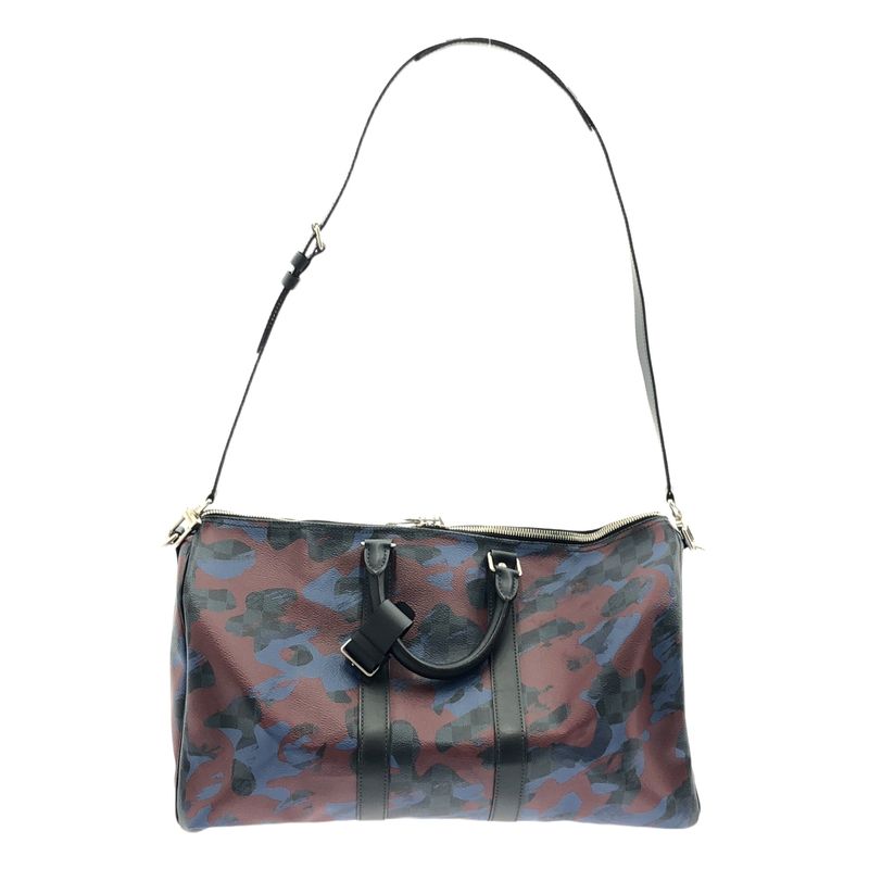 Louis Vuitton Du1176 Damier Camouflage Keepall Bandouliere 45 Boston Bag Blue — view 2