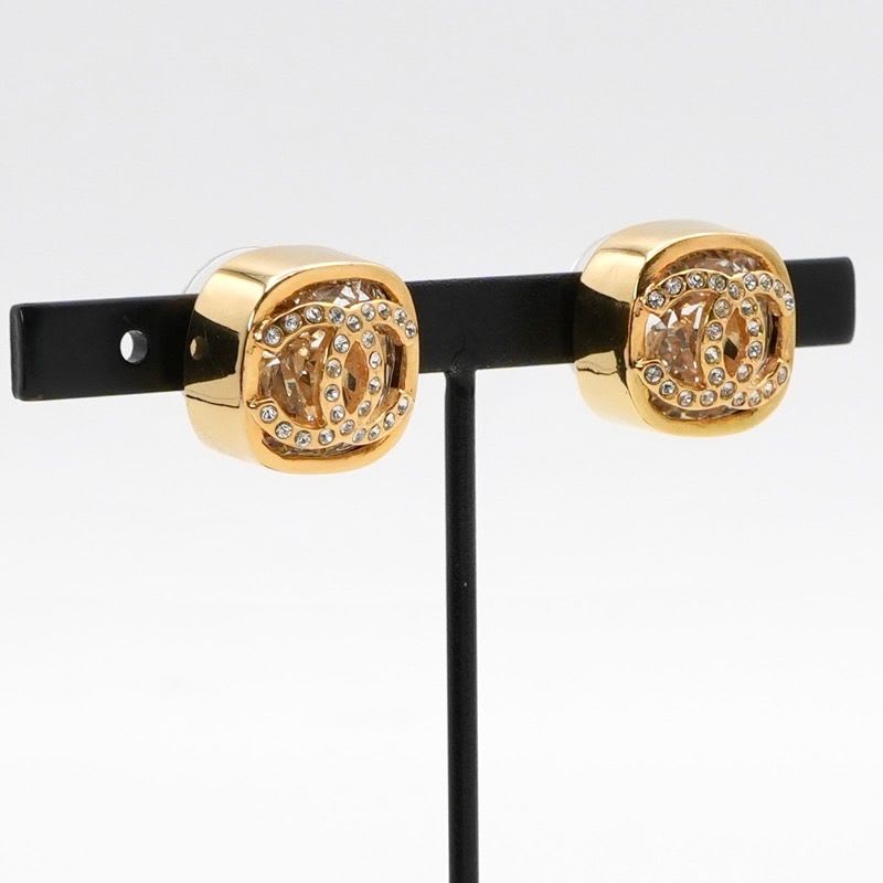 Chanel Earrings Gold Coco Mark Square — view 8