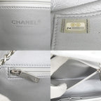 Chanel Small Chain Shoulder Bag Filigree Caviar Leather Silver Hardware — view 7