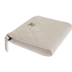 Chanel Small Wallet Ap3999 Coin Case Caviar Leather White Gold Hardware — view 4