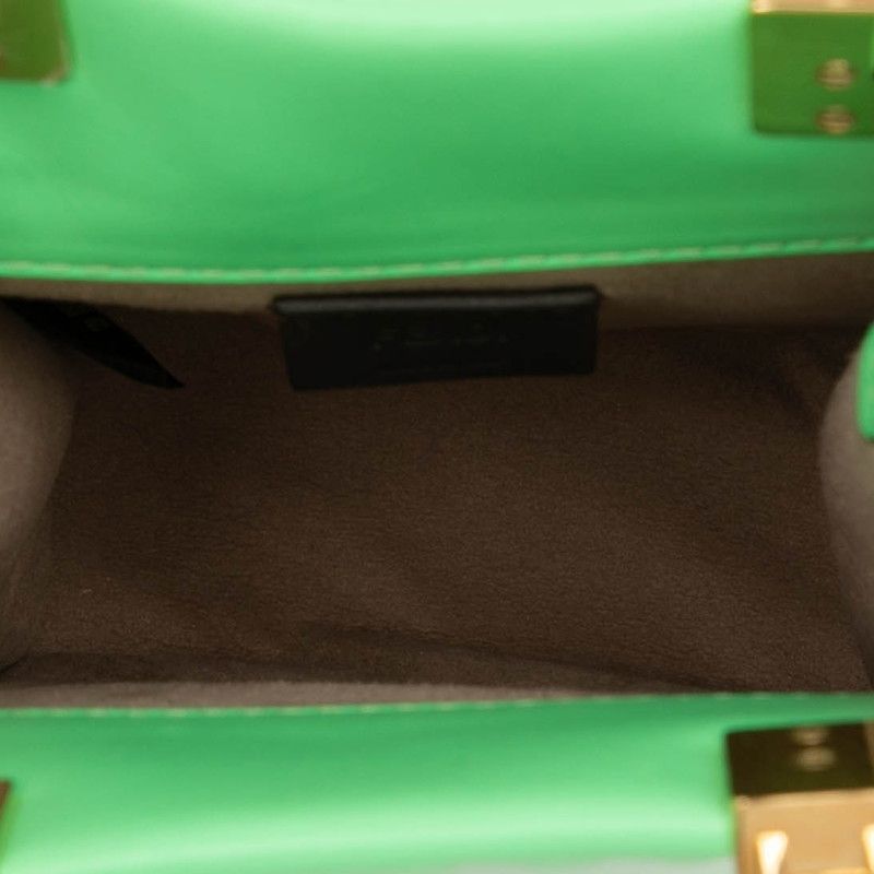 Fendi Sunshine Shopper Small Shoulder Bag 2-Way 8 Bs051 Green Brown — view 4