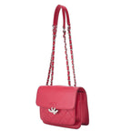 Chanel Quilted Coco Push Lock Chain Shoulder Caviar Leather Red — view 3
